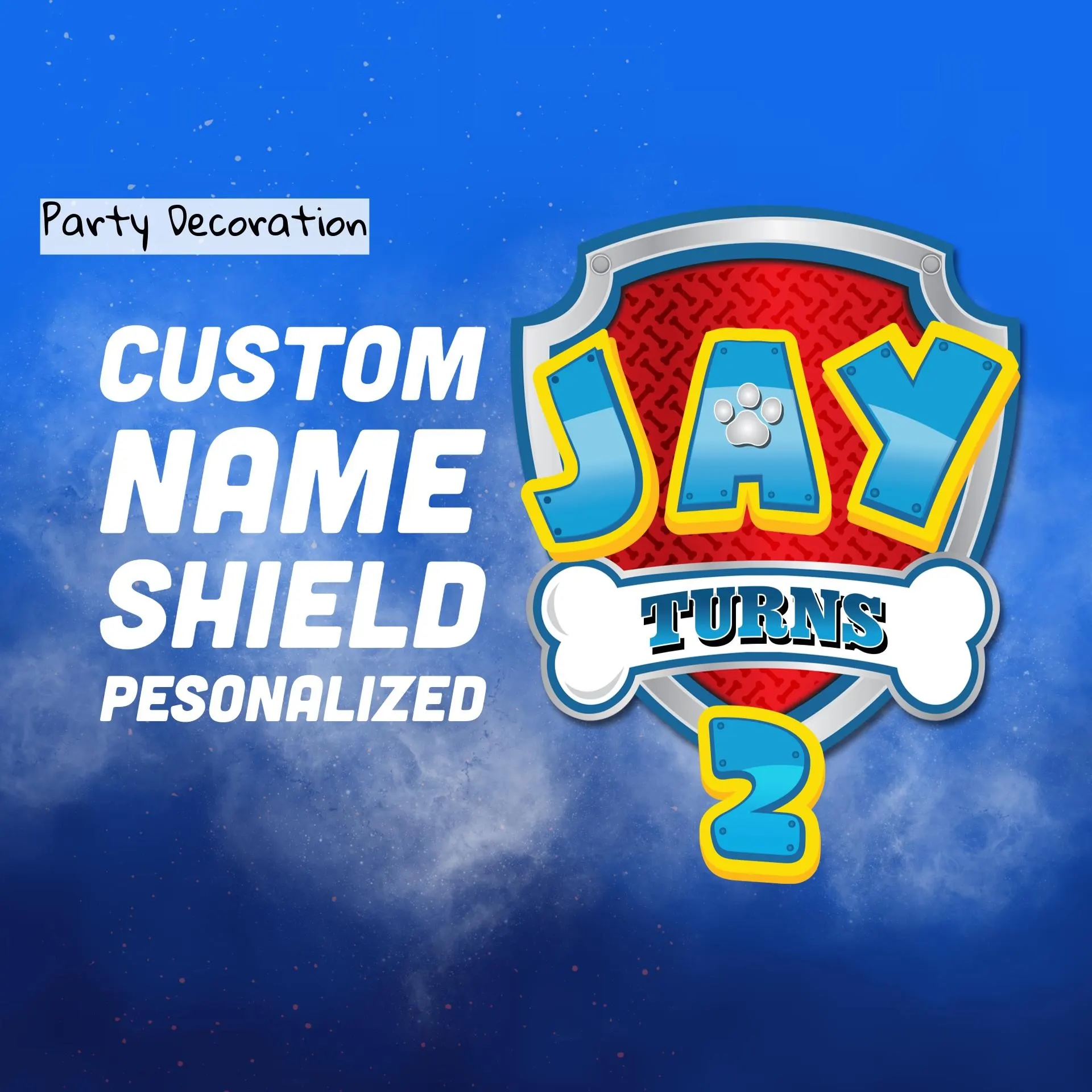 Paw Patrol Custom Name Shield